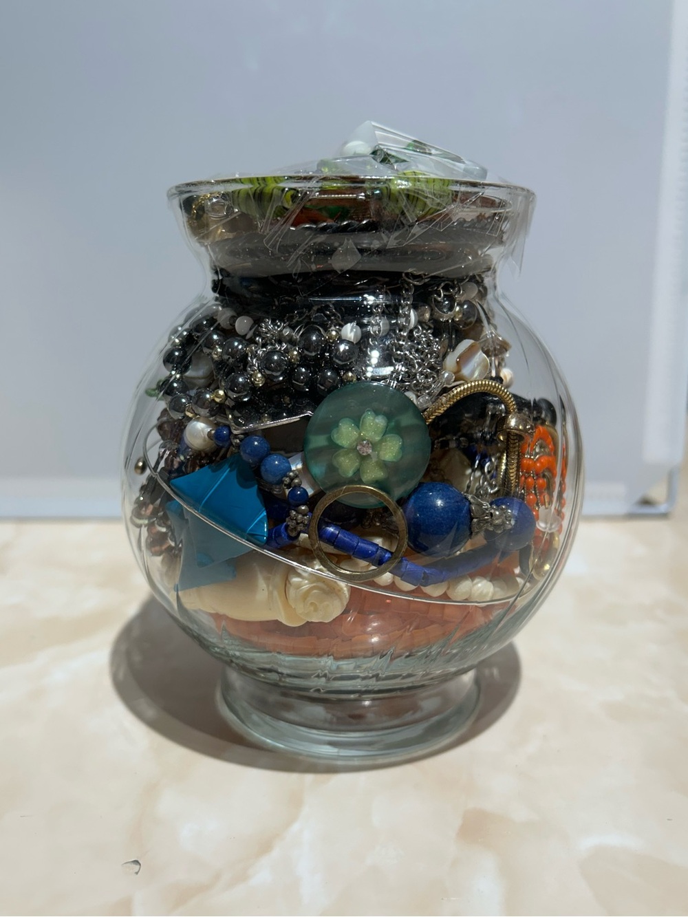 Mystery Jewelry Jar Boho Chic Beads & Shells